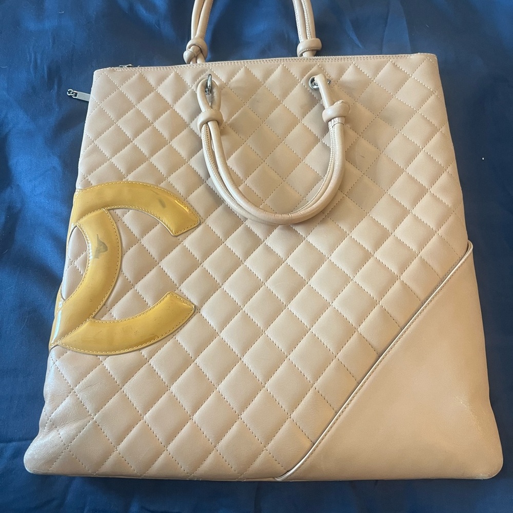 CHANEL Tan and Yellow Quilted Tote Bags cambone